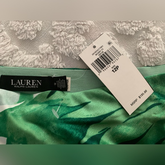 NWT Ralph Lauren Midi Skirt: Resort Collection, Green Leaves, Elastic Waist, 12P - Picture 6 of 15